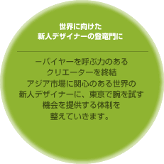 世界に向けた新人デザイナーの登竜門に